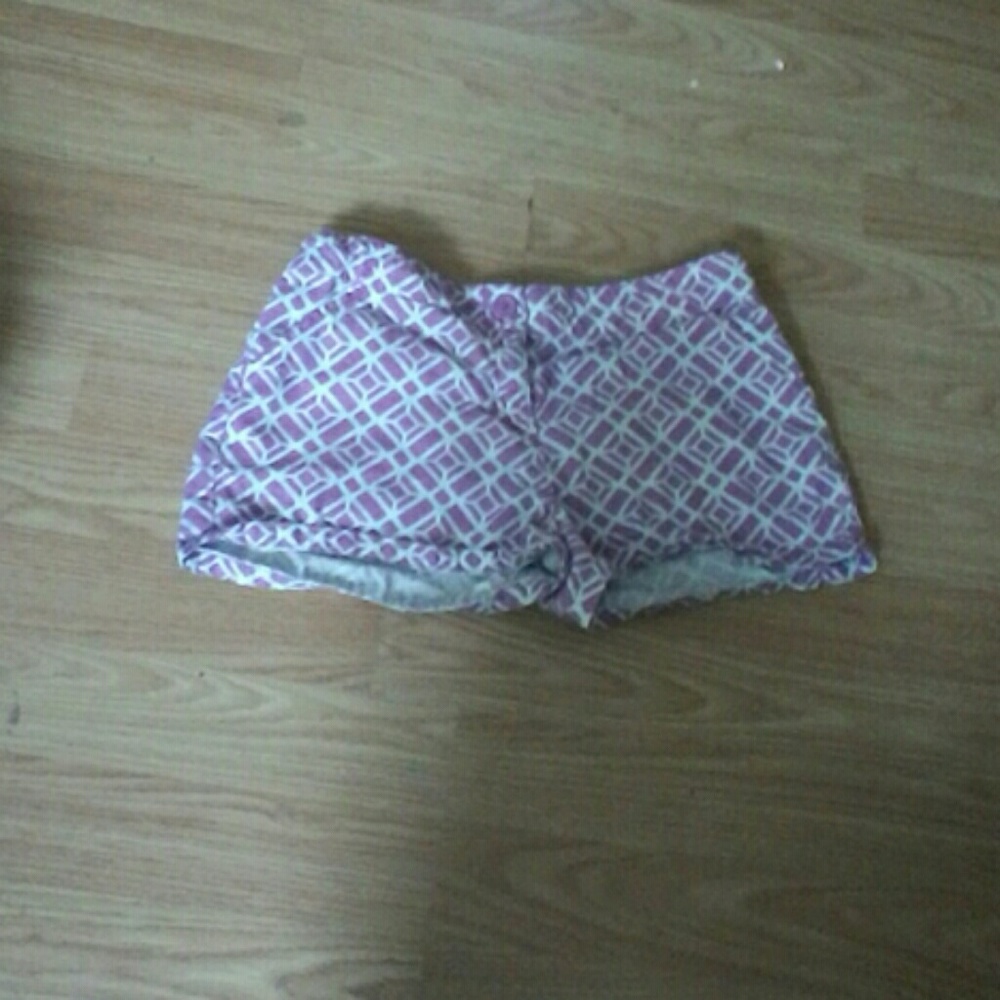 Purple and white shorts